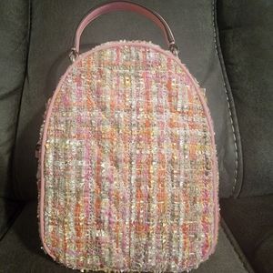 Kate Spade Quilted Pink Tweed Mini Backpack